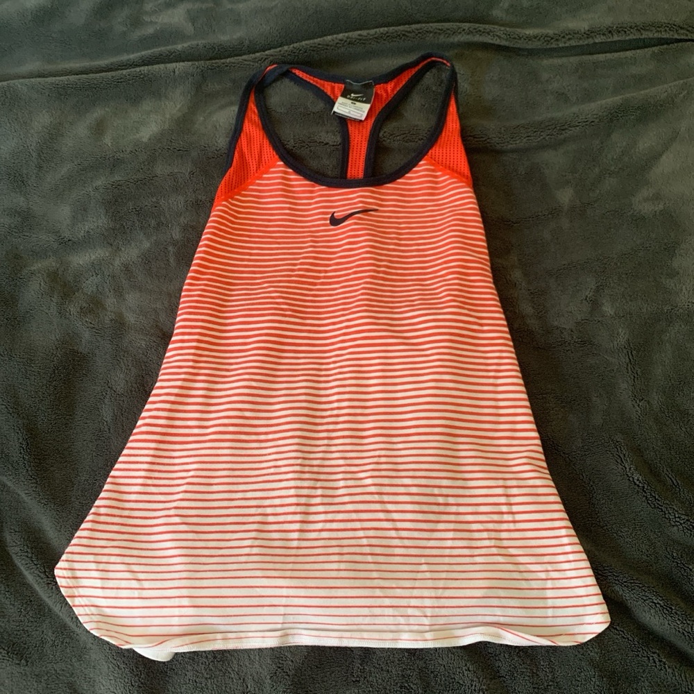Nike Women's Orange Striped Tank Top